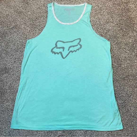 FOX muscle tee tank top, turquoise, size Large, EUC - Picture 1 of 4